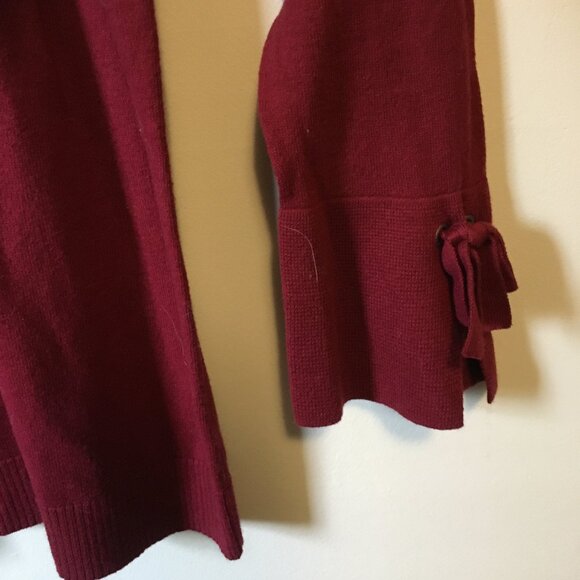 Talbots Flare Sleeve Cashmere Blend Burgundy Sweater - Picture 4 of 15